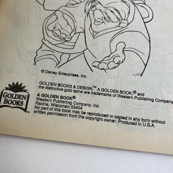DISNEY Coloring Book Hunchback Notre Dame Paint w Water Lot Golden Book VTG 90s - Picture 3 of 7